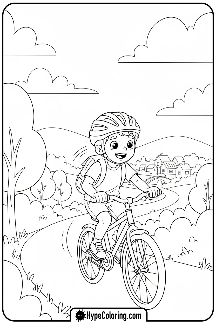 saja-boy-riding-bike - saja boys coloring pages
