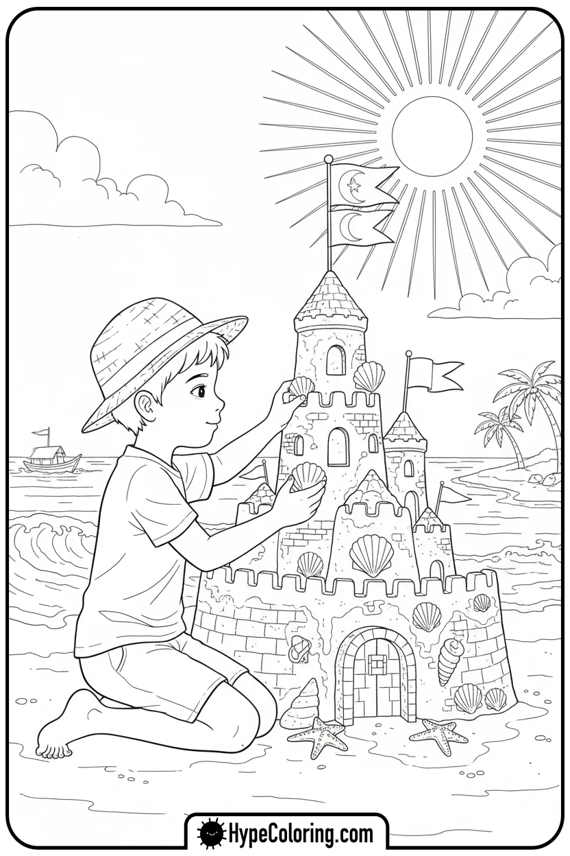 saja-boy-building-sandcastle - saja boys coloring pages
