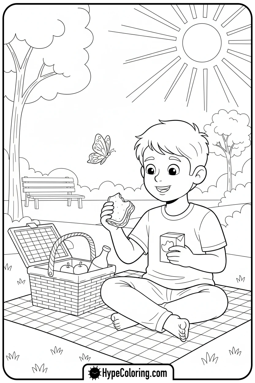 saja-boy-having-picnic - saja boys coloring pages