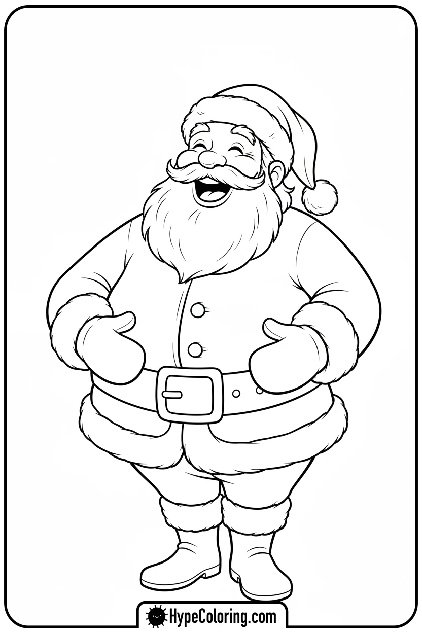 santa-laughing-heartily - santa claus coloring pages