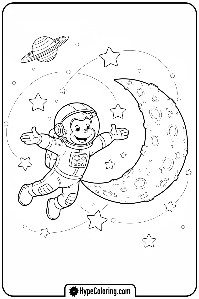george-as-an-astronaut - curious george coloring pages