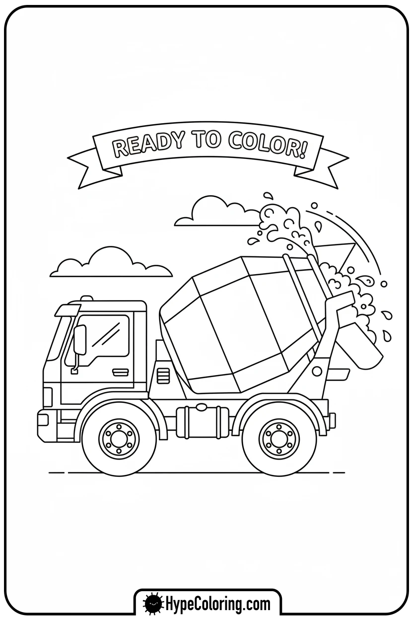 cement-mixer-spinning-concrete - construction coloring pages
