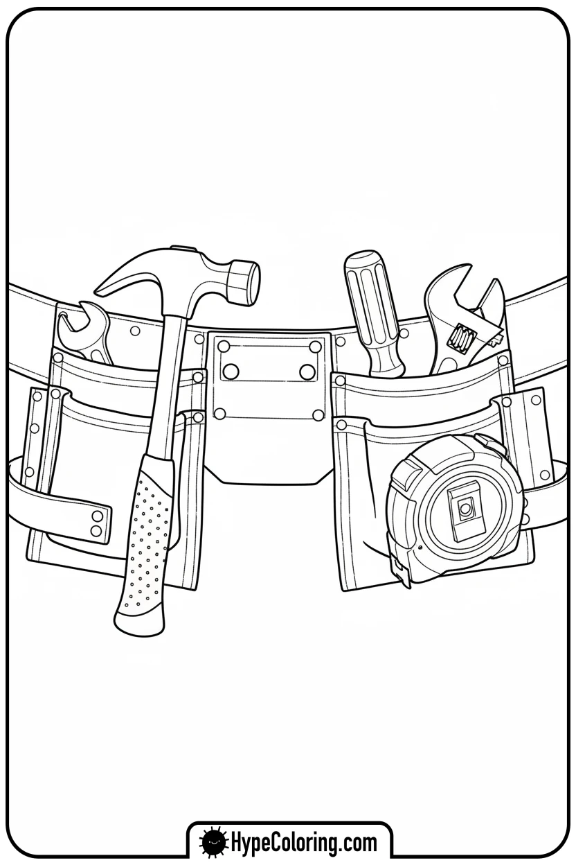 construction-tool-belt-close-up - construction coloring pages