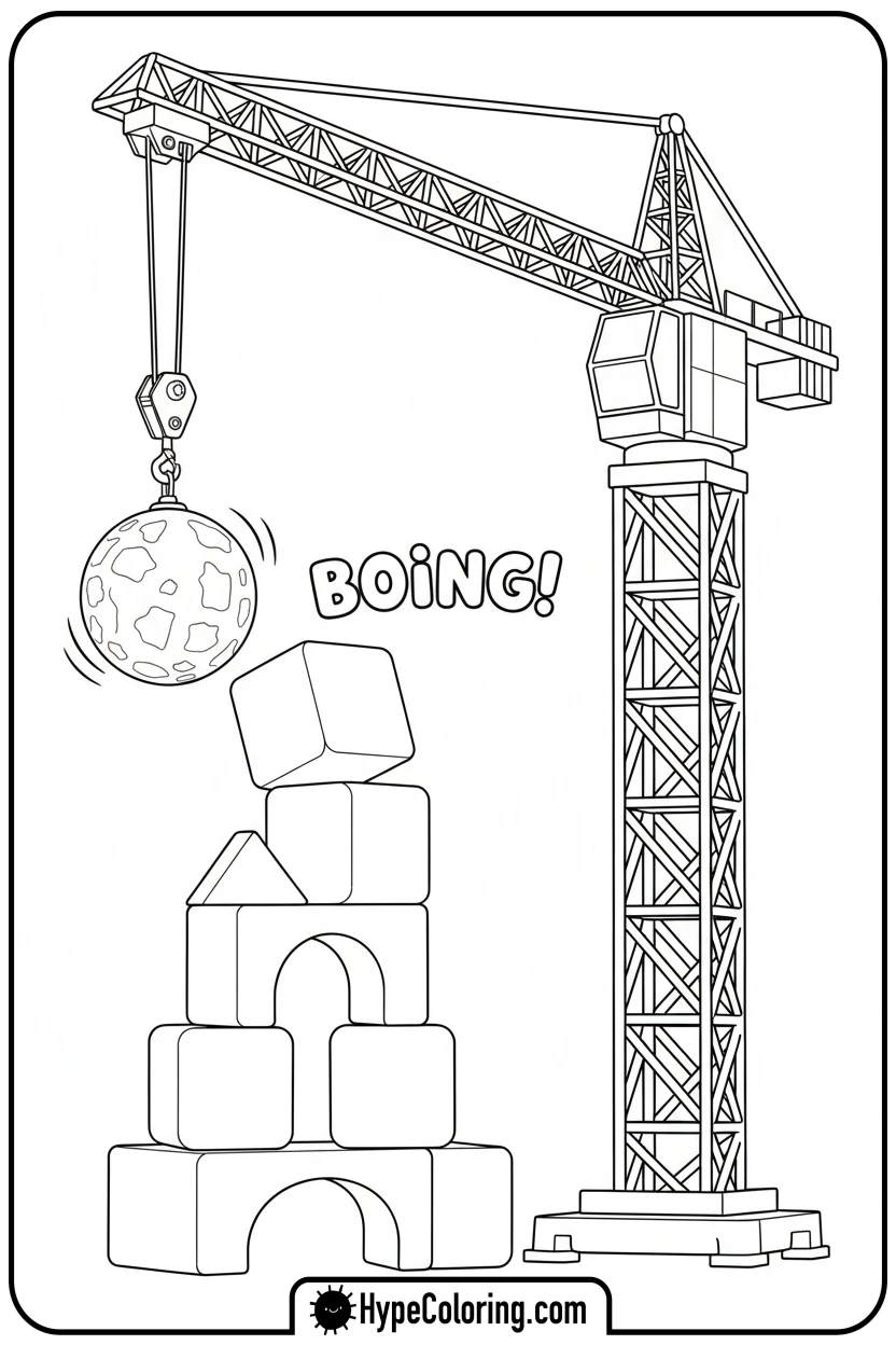 wrecking-ball-tapping-blocks - construction coloring pages