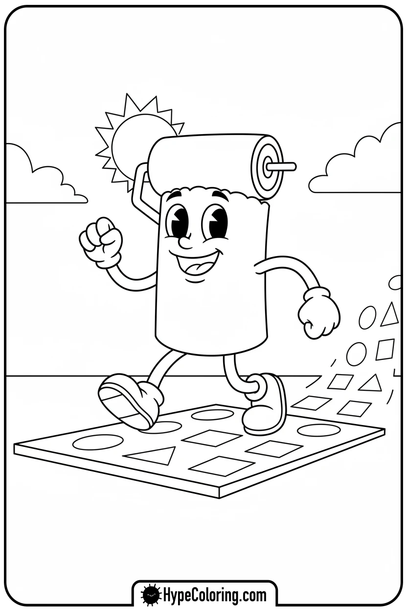 Click to download PDF paint-roller-character-painting - graffiti coloring pages