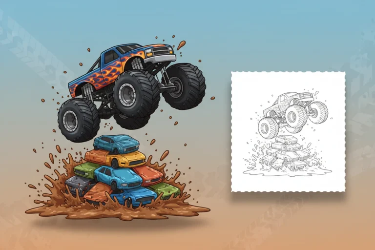 a-hot-wheels-monster-truck - hot wheels coloring page
