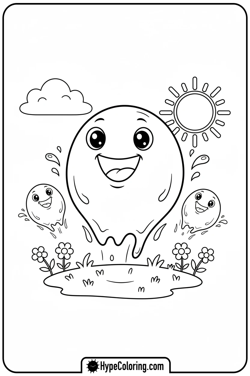 Click to download PDF happy-slime-bouncing - minecraft coloring pages