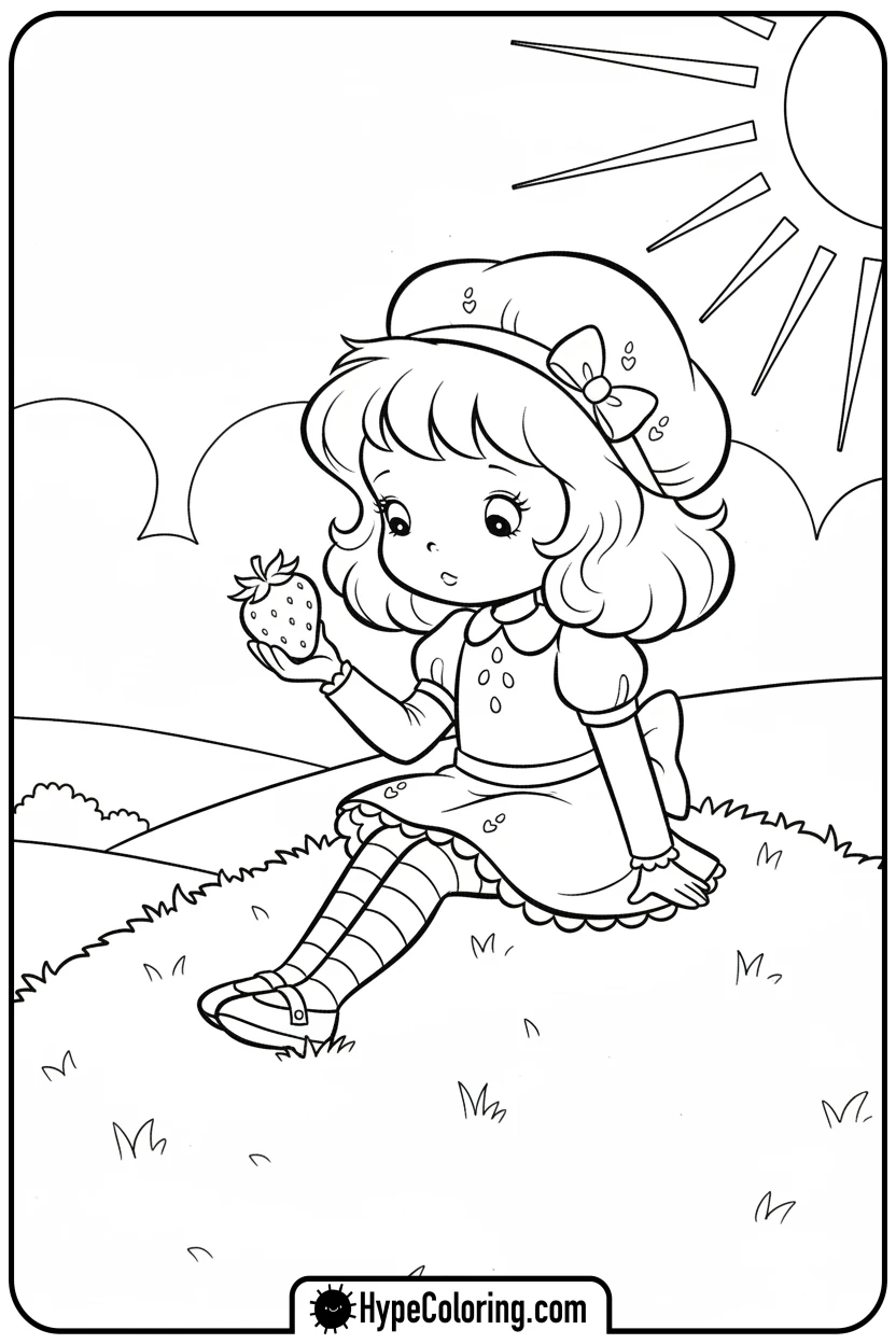 strawberry-shortcake-daydreaming - strawberry shortcake coloring page