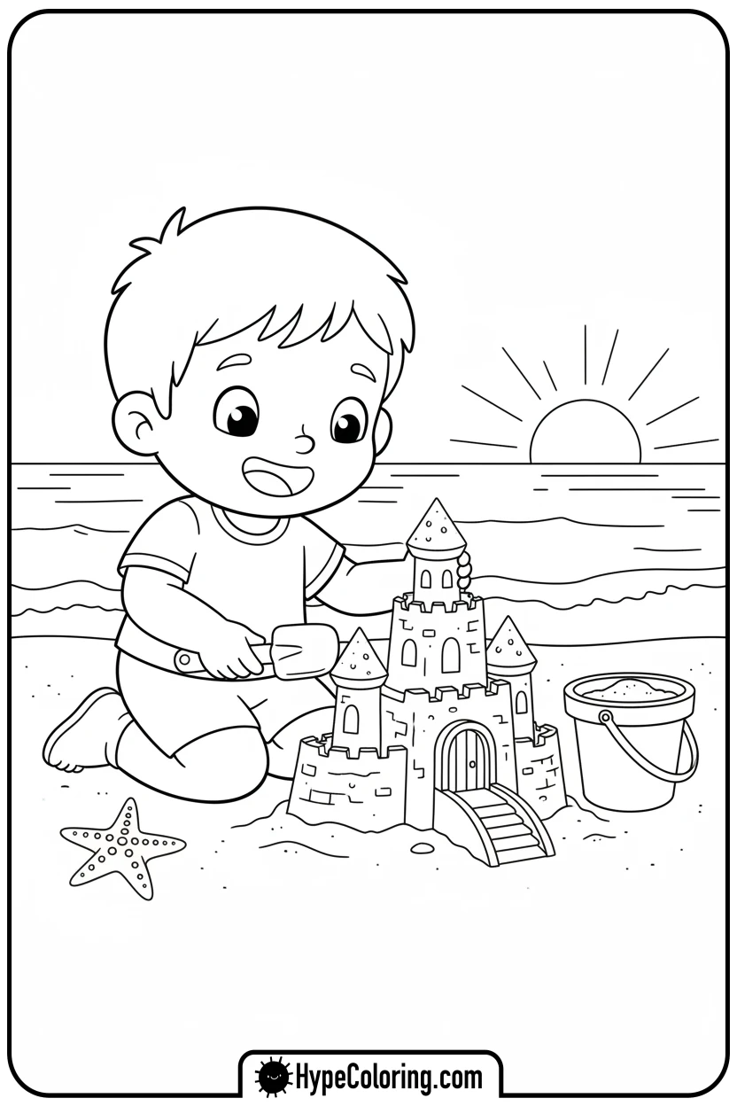 character-building-a-sandcastle - bobbie goods coloring page