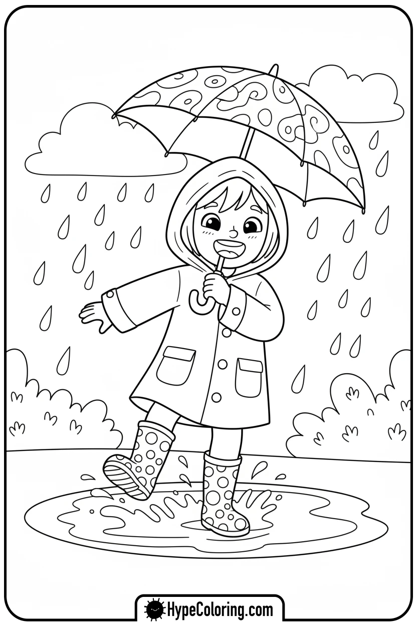 character-jumping-in-a-puddle - bobbie goods coloring page