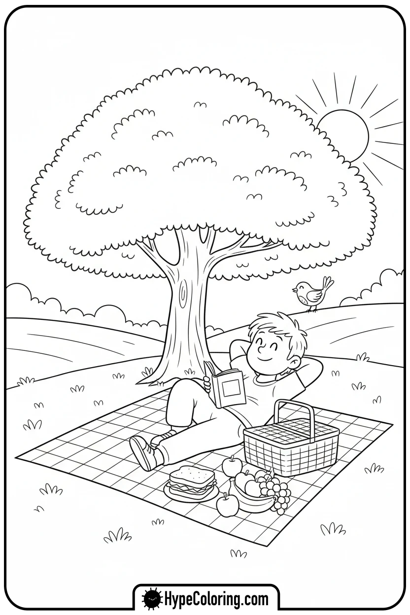 character-having-a-picnic - bobbie goods coloring page