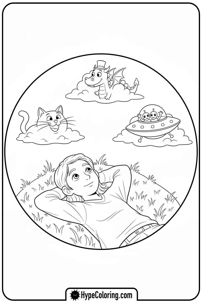 character-cloud-gazing - bobbie goods coloring page