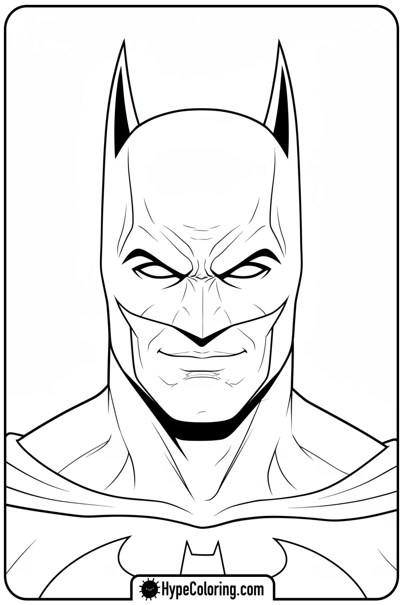 close-up-portrait-of-batman - coloring batman pages