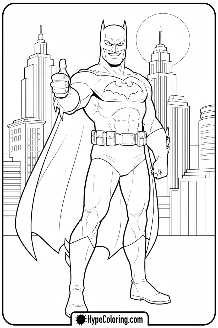 batman-giving-thumbs-up - coloring batman pages