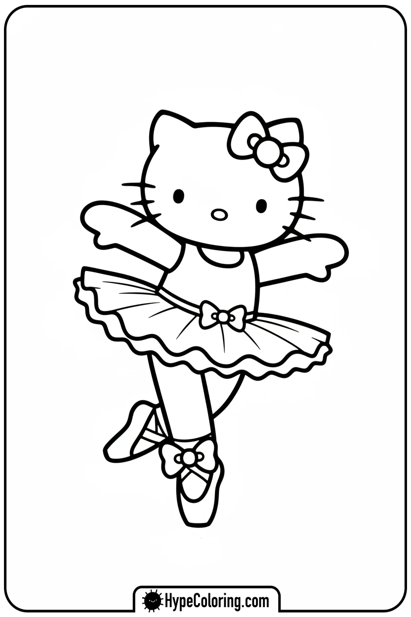 hello-kitty-ballet-dancer - Hello Kitty Pixel Art Coloring Pages
