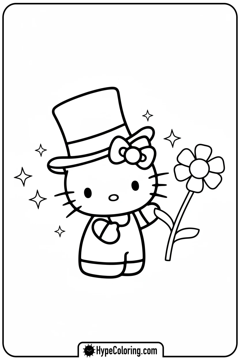 hello-kitty-magician-trick - Hello Kitty Pixel Art Coloring Pages