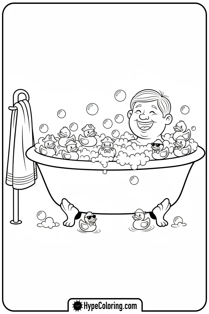 cozy-taking-a-bubble-bath - cozy corner coloring page
