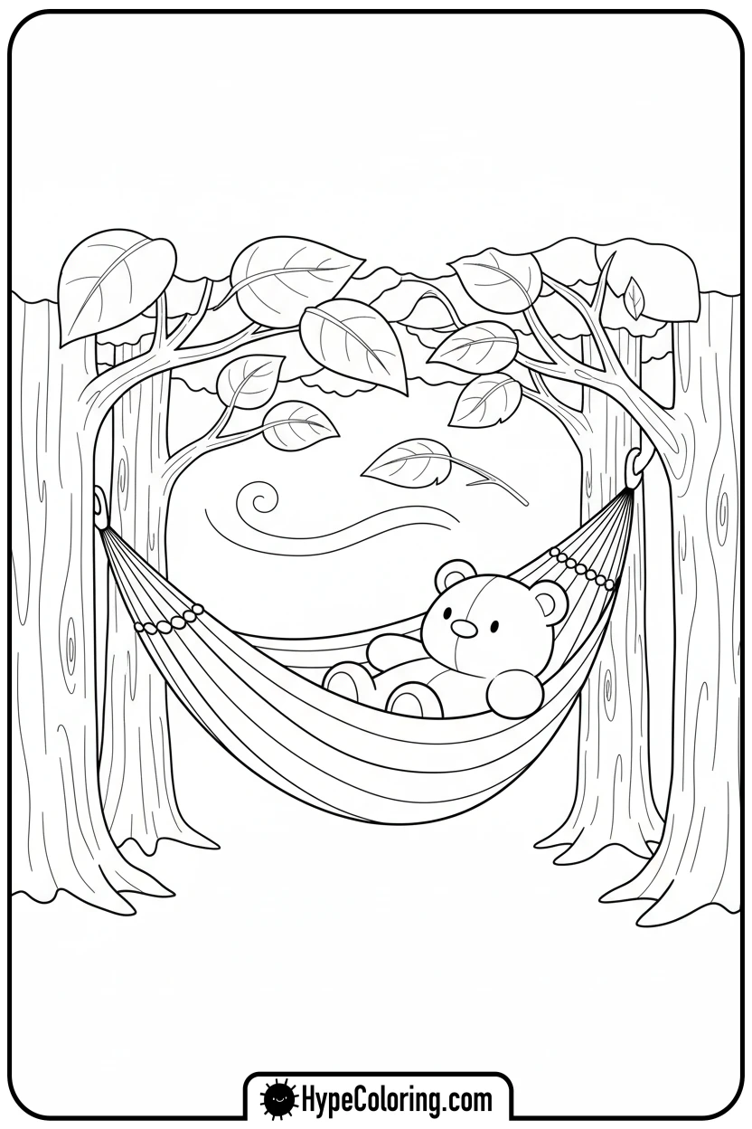 cozy-in-a-hammock - cozy corner coloring page