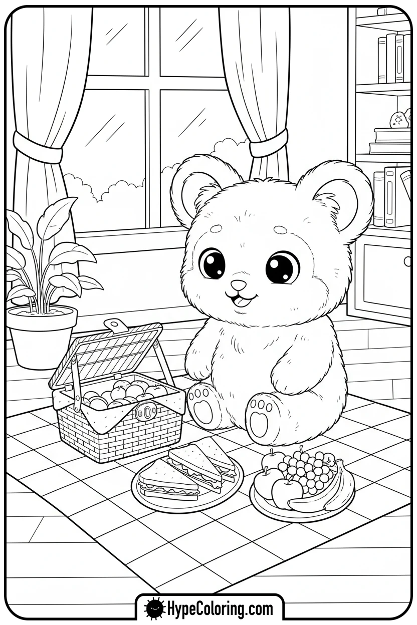 cozy-indoor-picnic - cozy corner coloring page