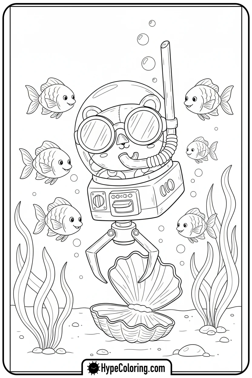 claw-machine-underwater - Plushie Claw Machine Coloring Pages