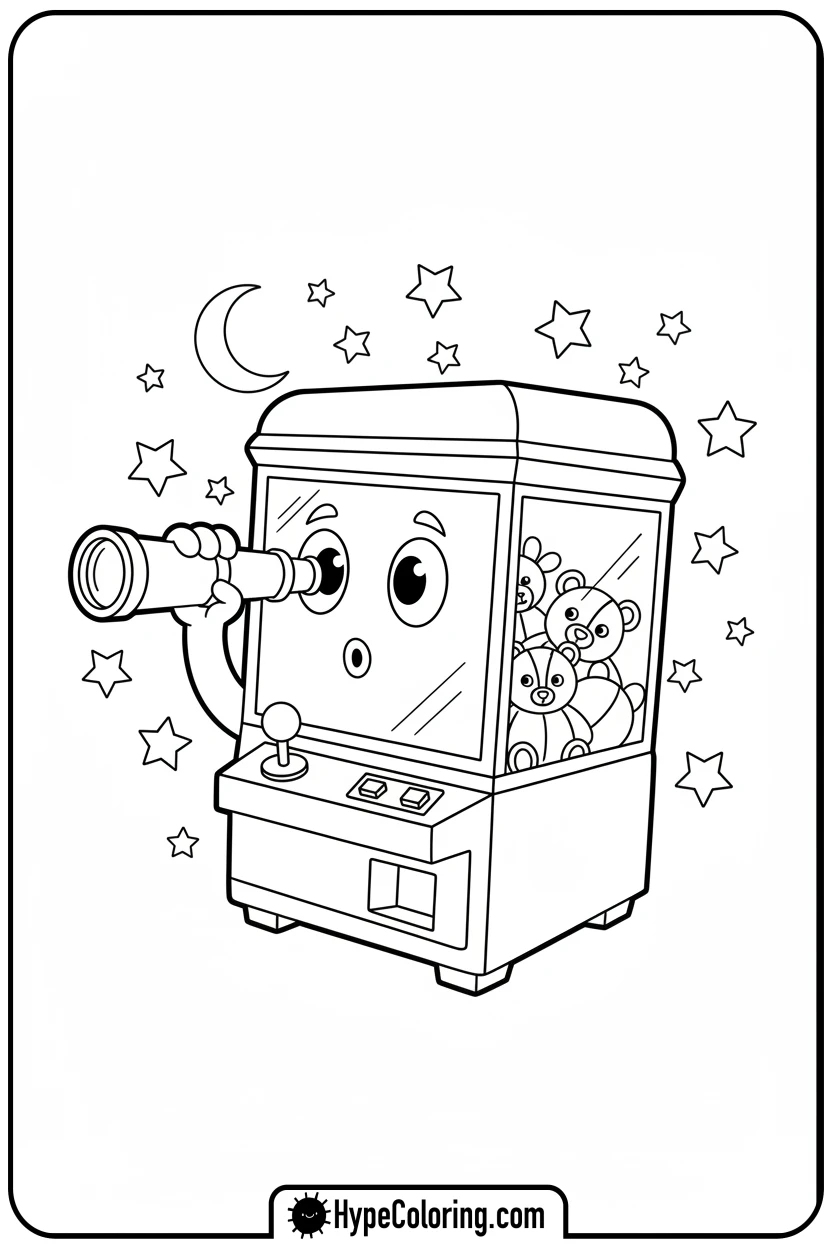 claw-machine-stargazing - Plushie Claw Machine Coloring Pages