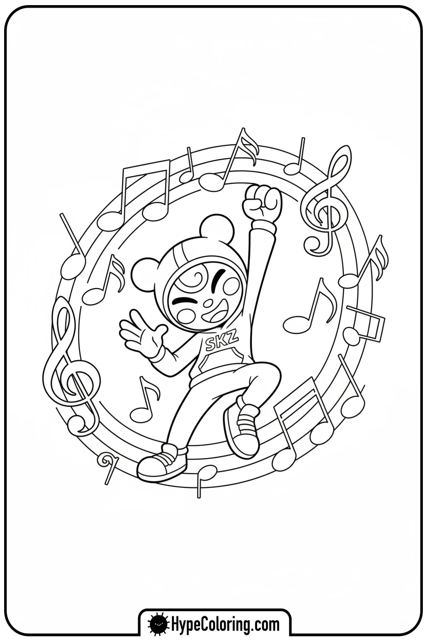 skz-character-dancing-energetically - Skz Coloring Sheets