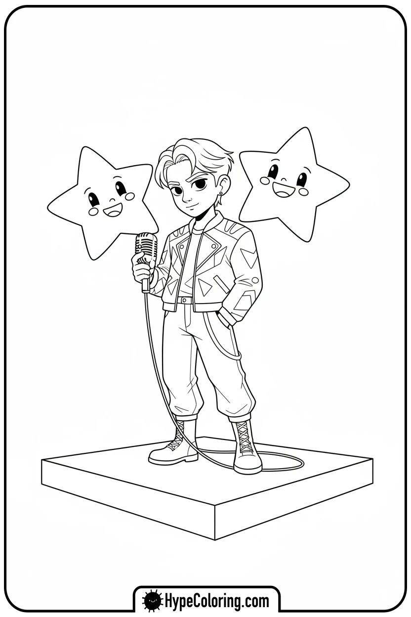 skz-character-singing-on-stage - Skz Coloring Sheets