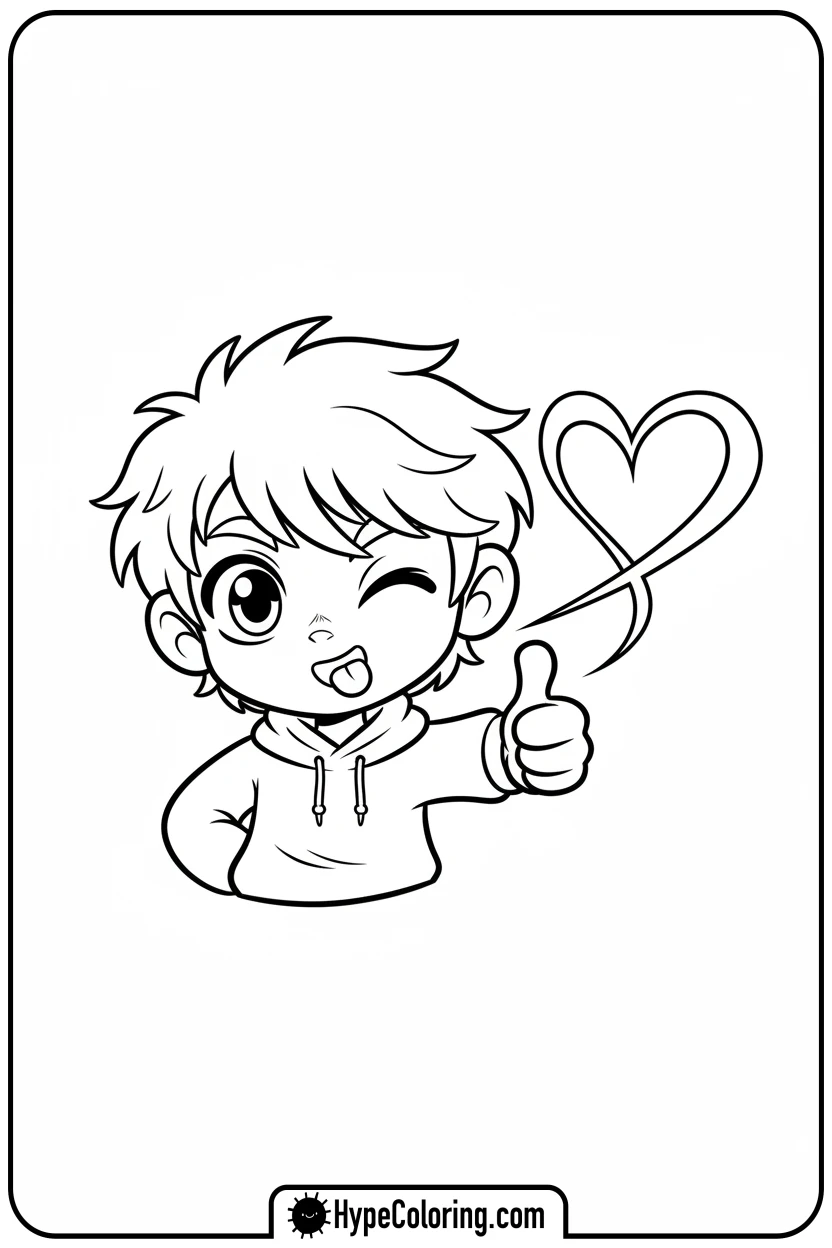 skz-character-winking-and-giving-thumbs-up - Skz Coloring Sheets