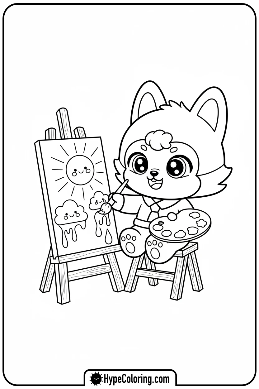 skz-character-painting-on-easel - Skz Coloring Sheets