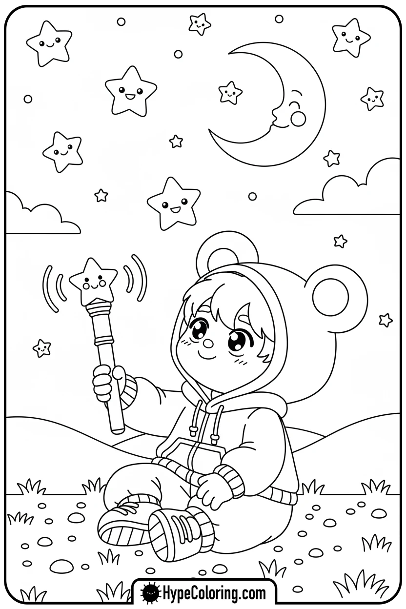 skz-character-stargazing-with-light-stick - Skz Coloring Sheets
