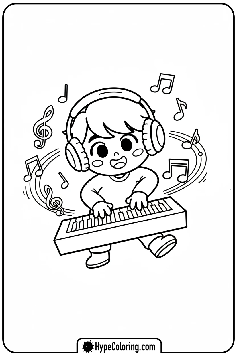 skz-character-playing-keyboard - Skz Coloring Sheets