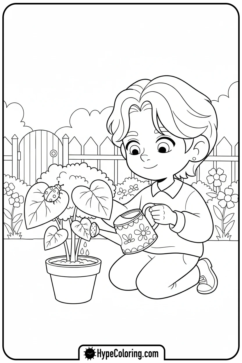 skz-character-watering-plant - Skz Coloring Sheets